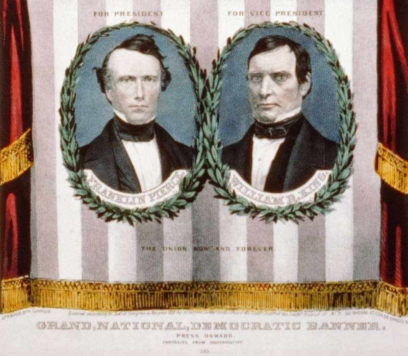1852 Poster Democrat al lui Pierce si King