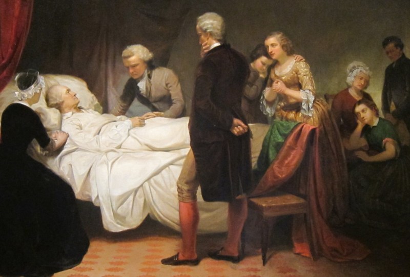 Washington pe patul sau de moarte de Junius Brutus Stearns, 1851